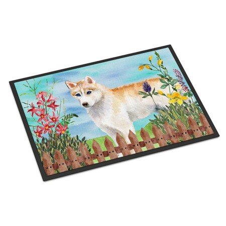 Carolines Treasures Siberian Husky Spring Indoor or Outdoor Mat - 18 x 27 in. CK1217MAT